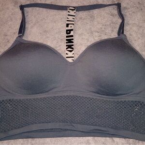 PINK Victoria's Secret Blue Wireless Racer Back Padded Sports Bra Size Medium